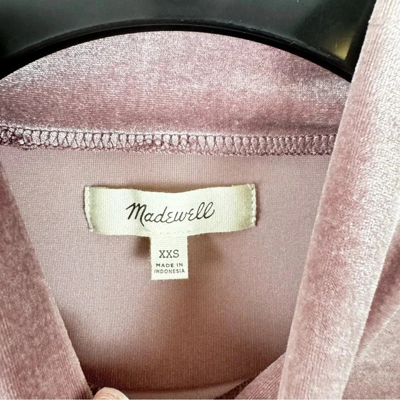 Madewell Mockneck Velvet Mini Mauve Shift Dress Size XXS - Picture 3 of 7